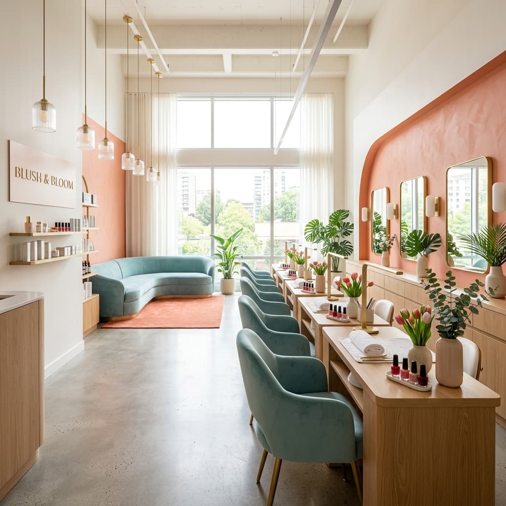 Không gian tiệm nail hiện đại tại San Diego