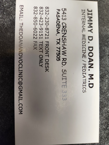 JIMMY D. DOAN M.D INTERNAL MEDICINE / PEDIATRICS THE DOAN AND VO CLINIC, P.A 4