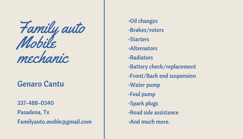 Family Auto mobile mechanic