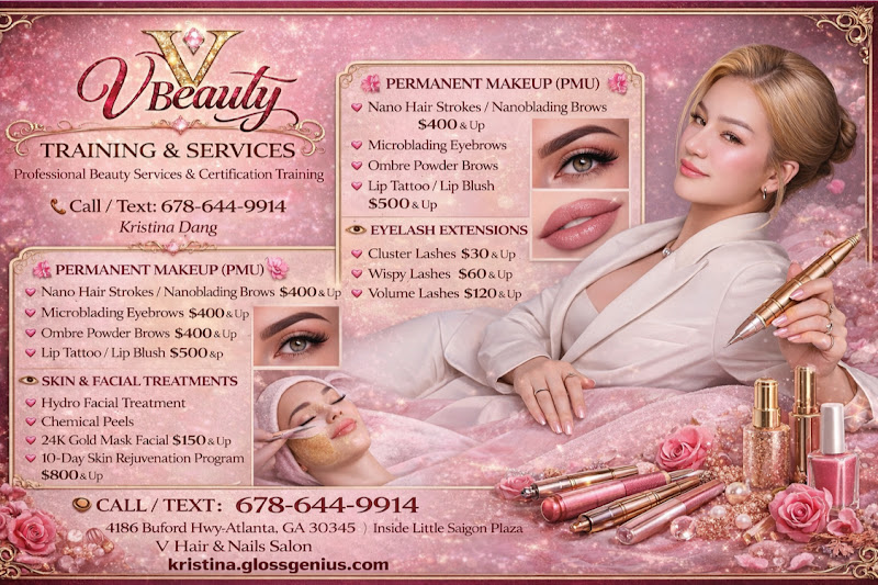 V Hair Salon & Permanent MakeUp Microblading Eyebrows Chamblee Atlanta GA