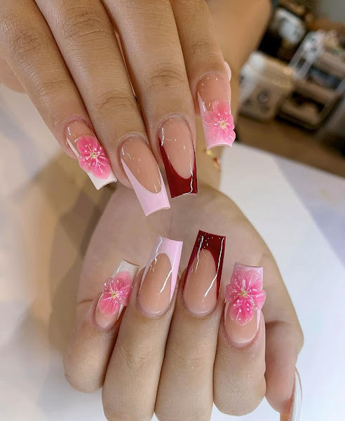 Pink nails design 3
