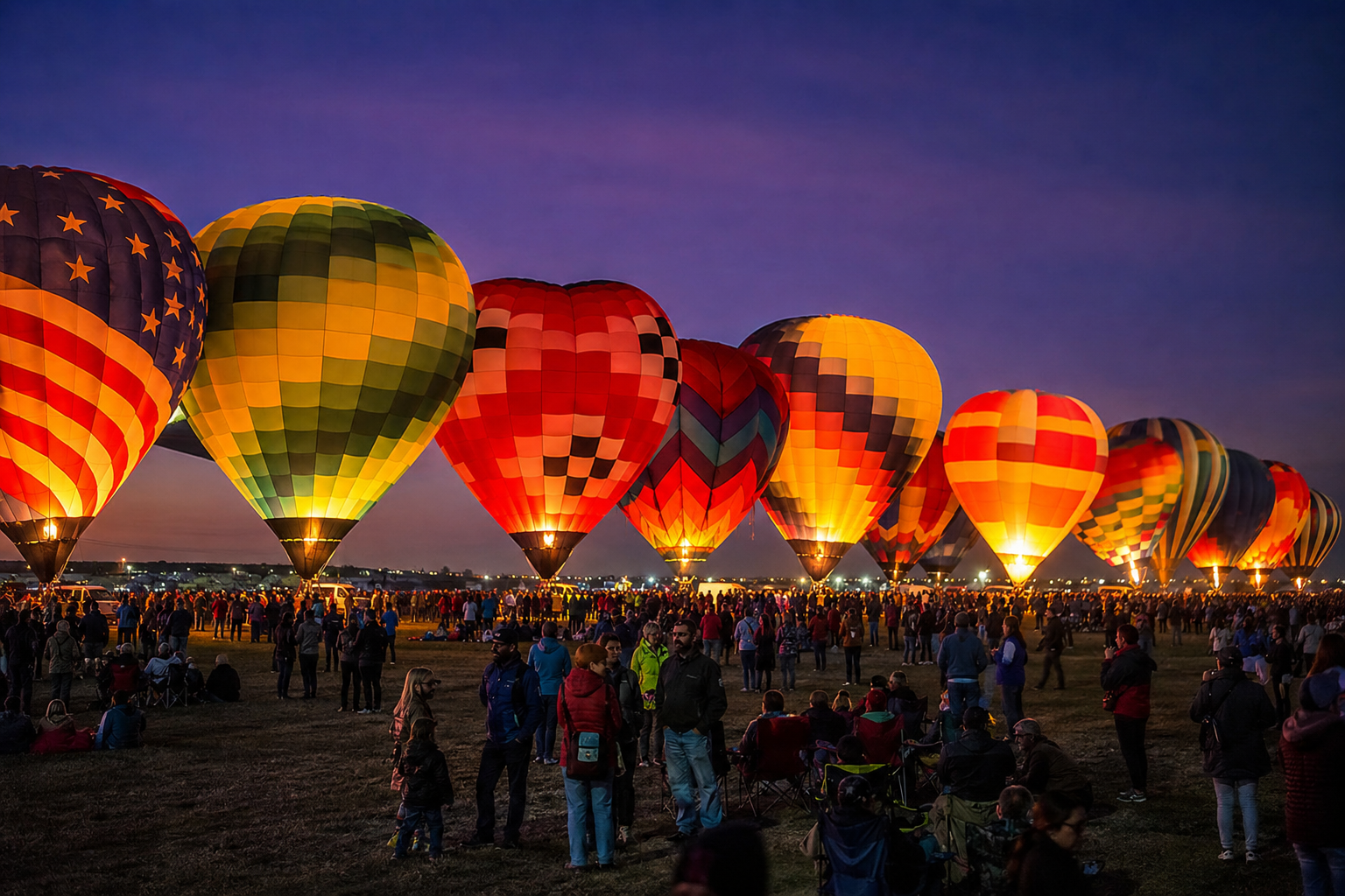 Màn trình diễn Balloon Glow lộng lẫy khi các khinh khí cầu phát sáng trong đêm