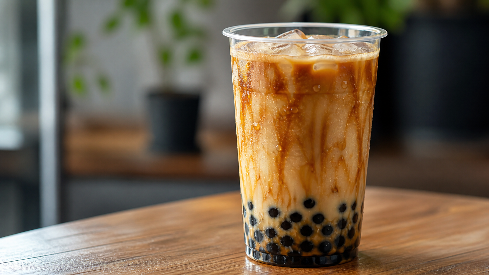 Ly trà sữa trân châu đường đen hấp dẫn