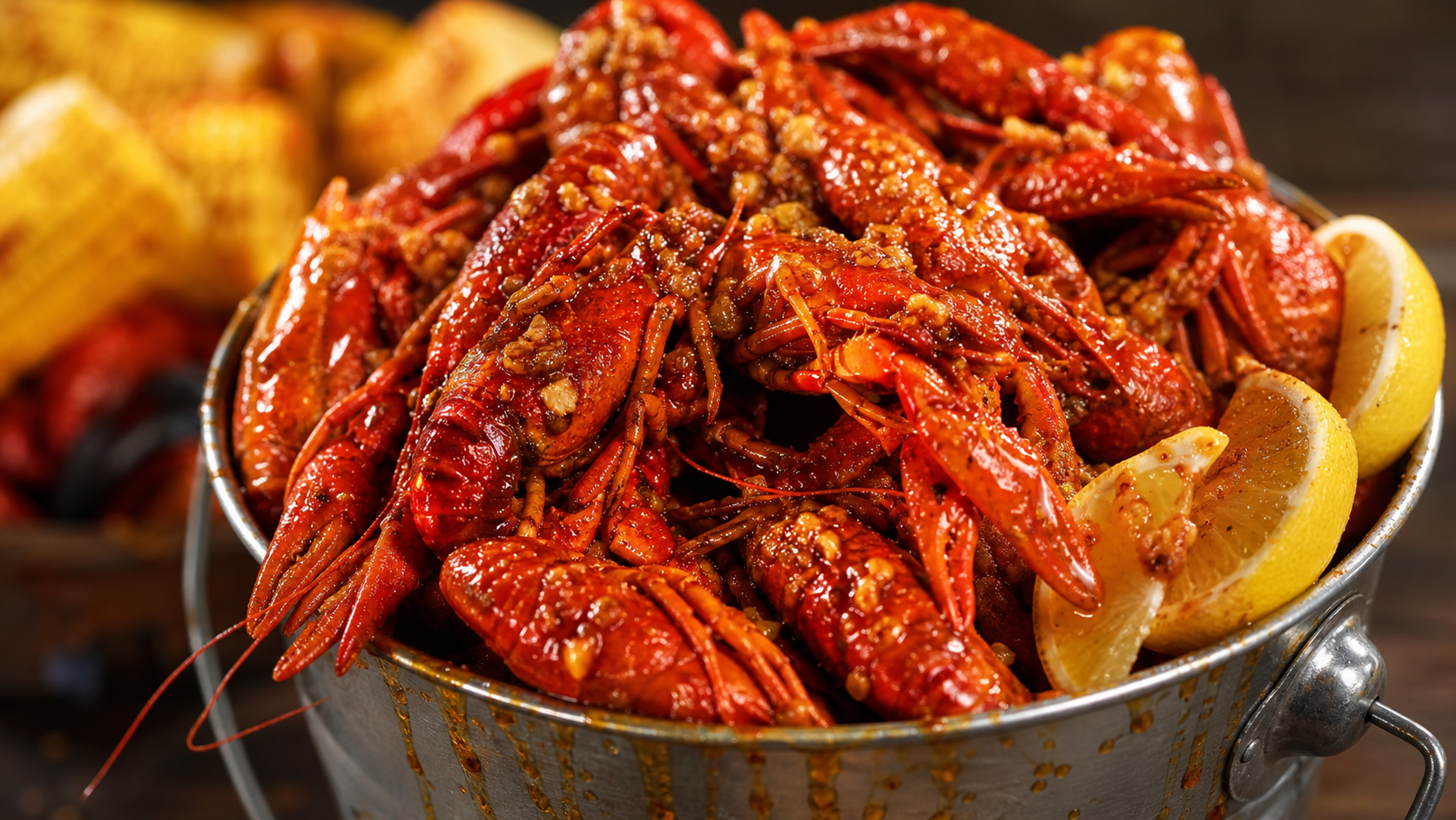 Cận cảnh xô Crawfish đẫm sốt bơ tỏi