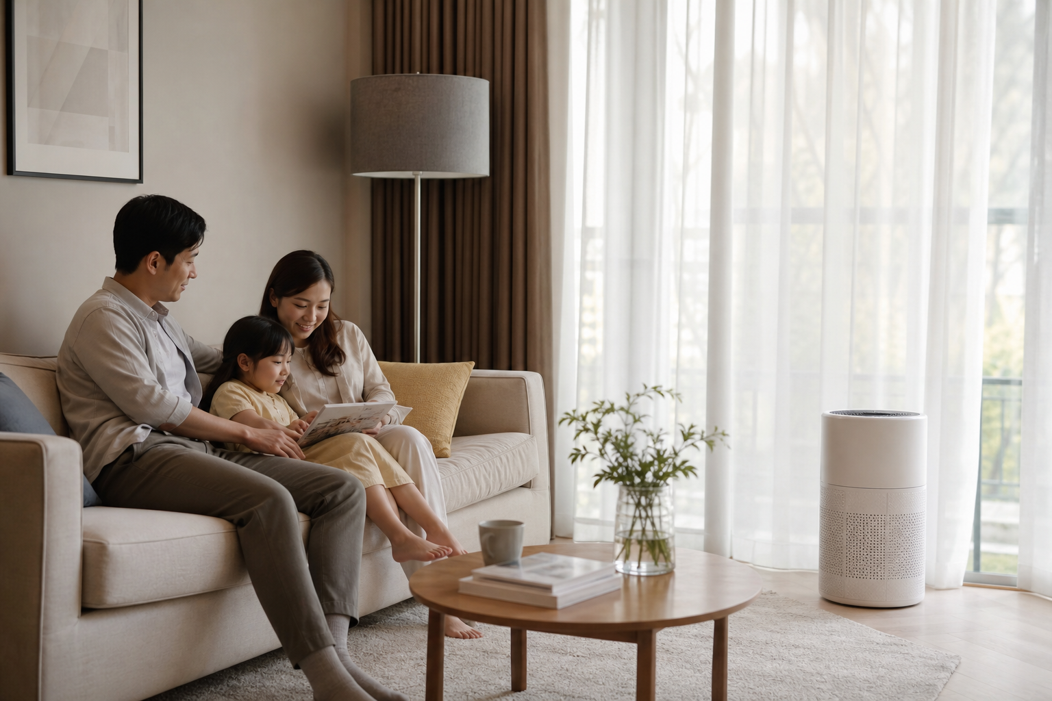 Phòng sạch trong nhà với máy lọc không khí khi có khói cháy rừng