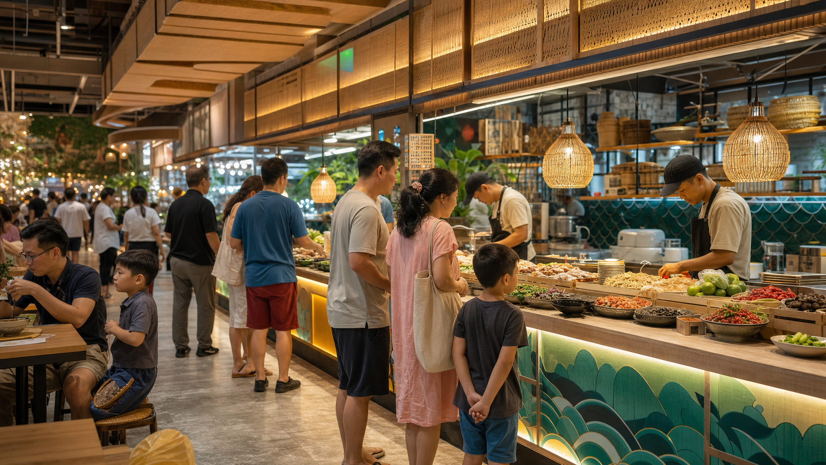 Food hall đồ ăn Việt đông vui kiểu market