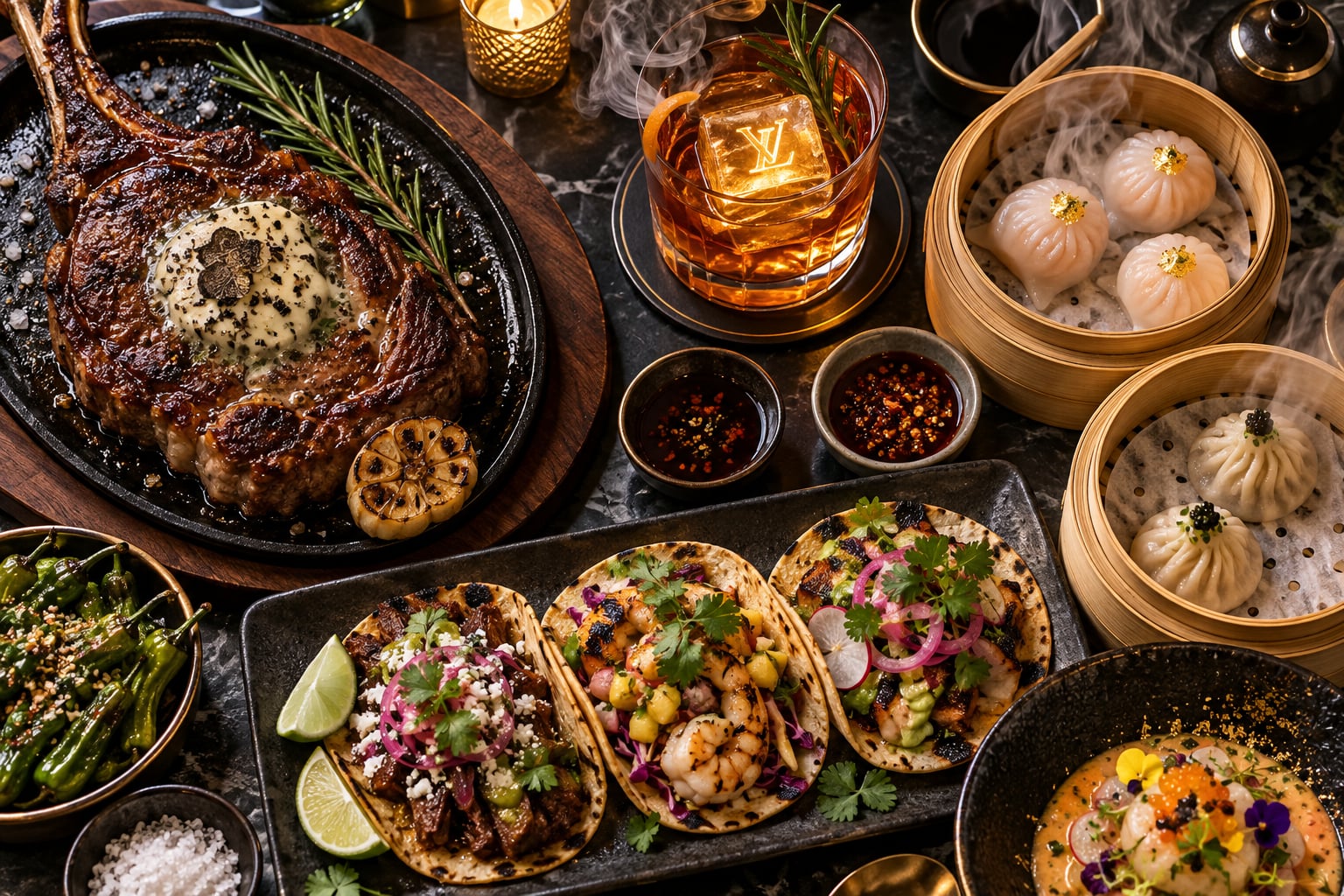 Lavish Las Vegas Culinary Feast Table