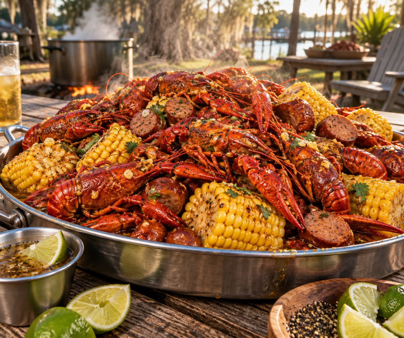 Mâm tôm hùm đất luộc xóc bơ tỏi sả ớt Viet-Cajun đỏ au thơm lừng mũi