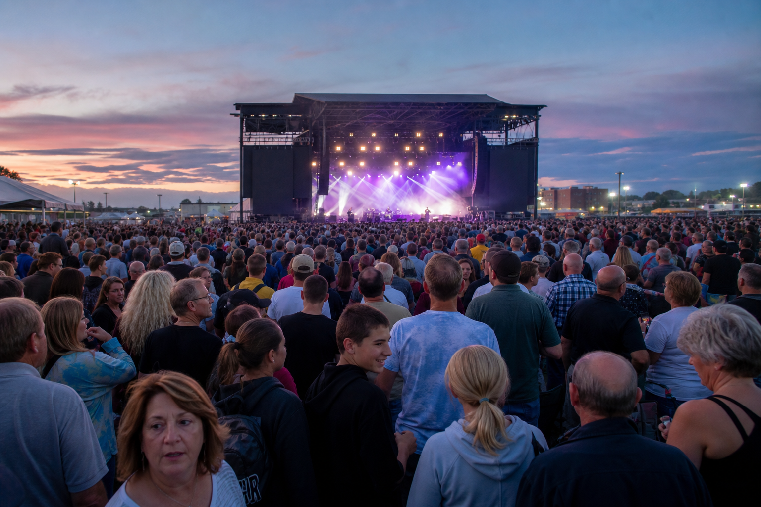 Crowd enjoying a free outdoor concert at the New York State Fair