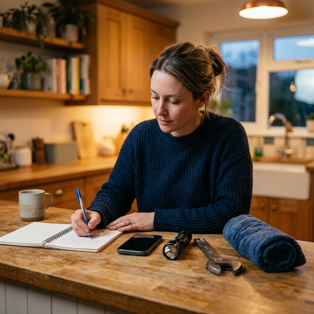 Writing down questions before calling a repair company