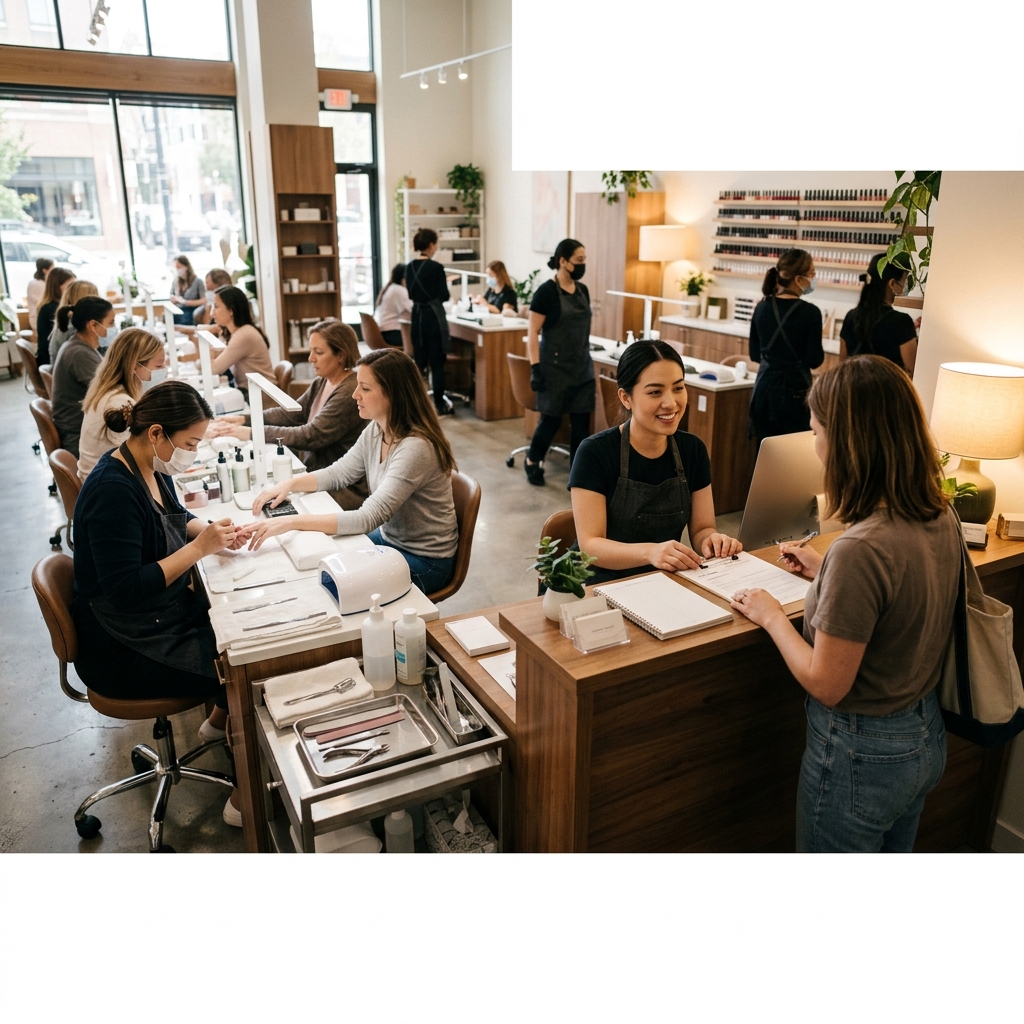 Clean salon setup and calm workplace vibe