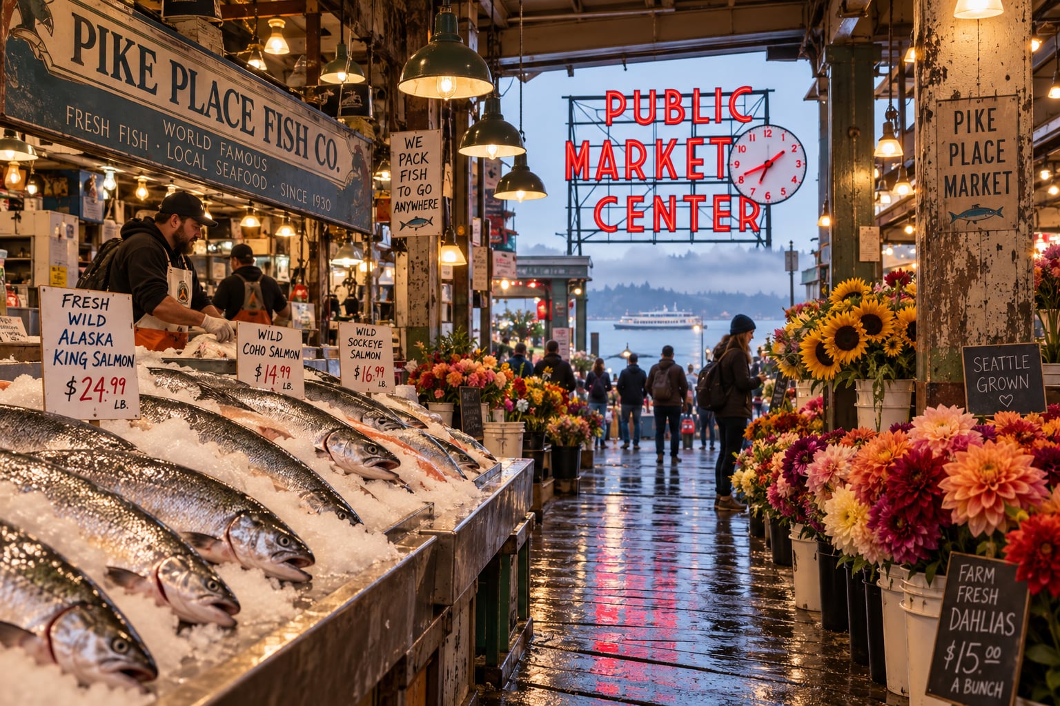 Seattle Pike Place Market Arcade Street Scene