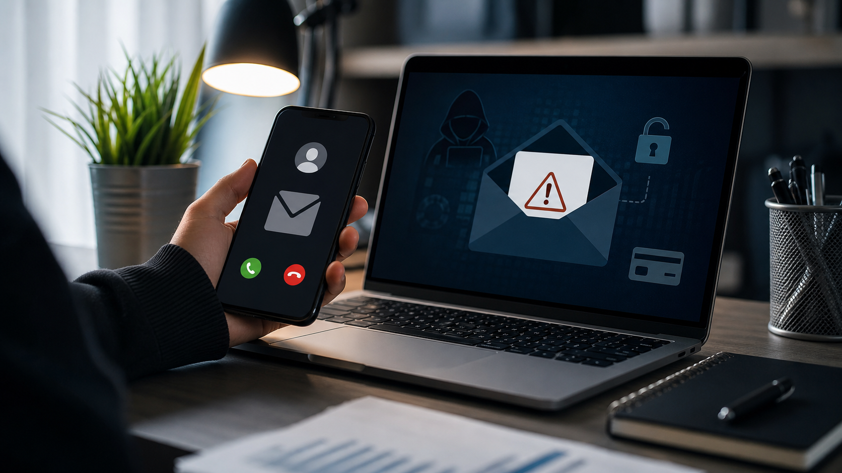 Cảnh báo scam IRS mùa thuế trên phone và laptop