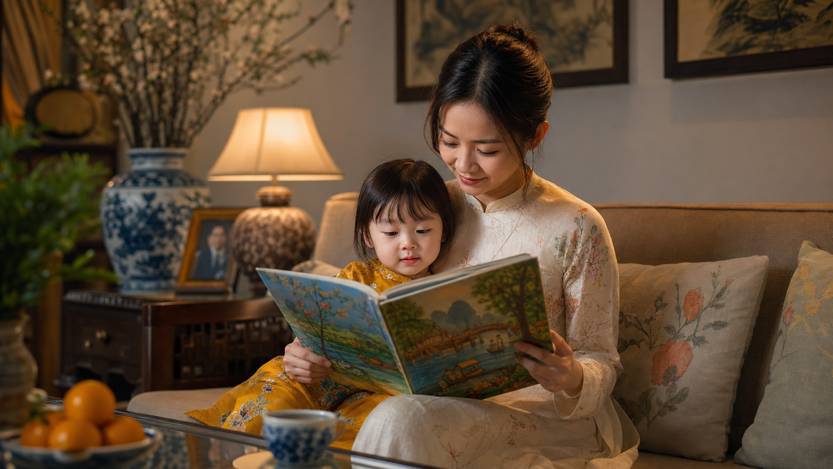Mẹ đọc truyện tiếng Việt cho con