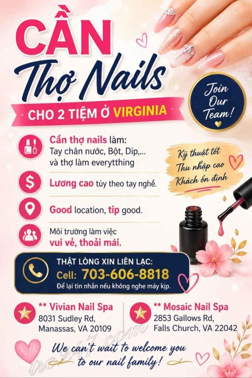 Cần Thợ Nail Tại Manassas, Virginia – Tay chân nước, Dip