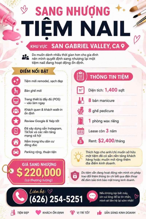 Sang Tiệm Nails California