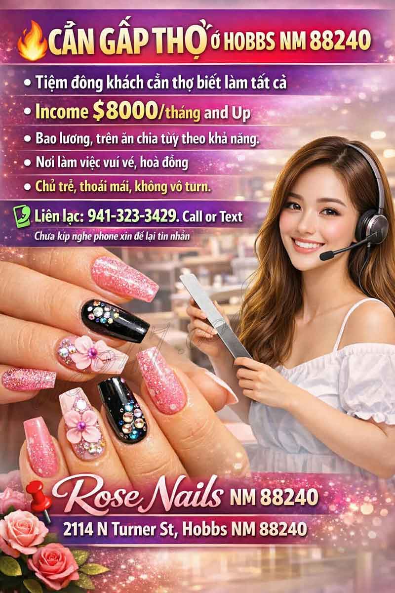 Cần Gấp Thợ Nail Ở Hobbs NM