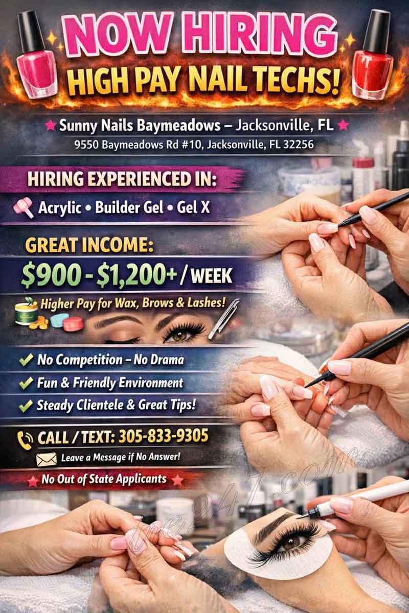 Now Hiring – Thợ Nail Lương Cao