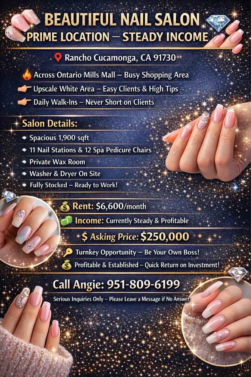 Tiệm Nail Đẹp – Vị Trí Vàng – Thu Nhập Ổn Định