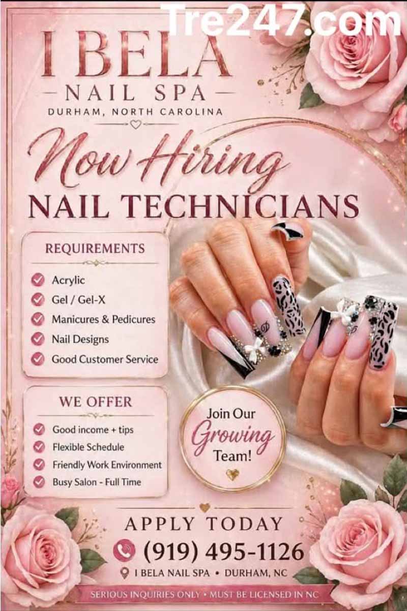 Cần Thợ Nails North Carolina - Bao Lương Hoặc Ăn Chia