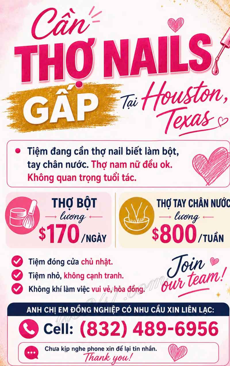 Cần Thợ Nails Houston, Texas - Bột, Tay chân nước