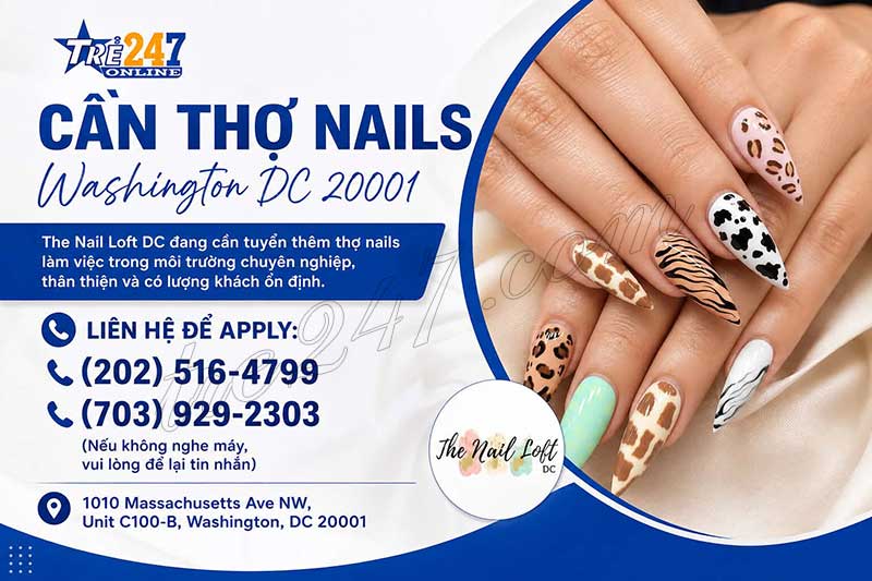 Cần Thợ Nails Washington, Washington DC - Thu Nhập Cao