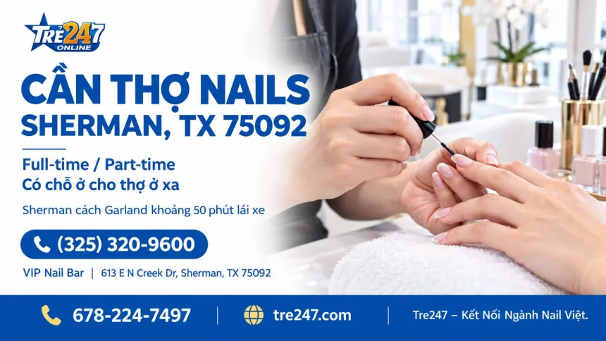 Cần Thợ Nails Sherman, Texas - Bột, Tay chân nước, Dip, Gel, Wax