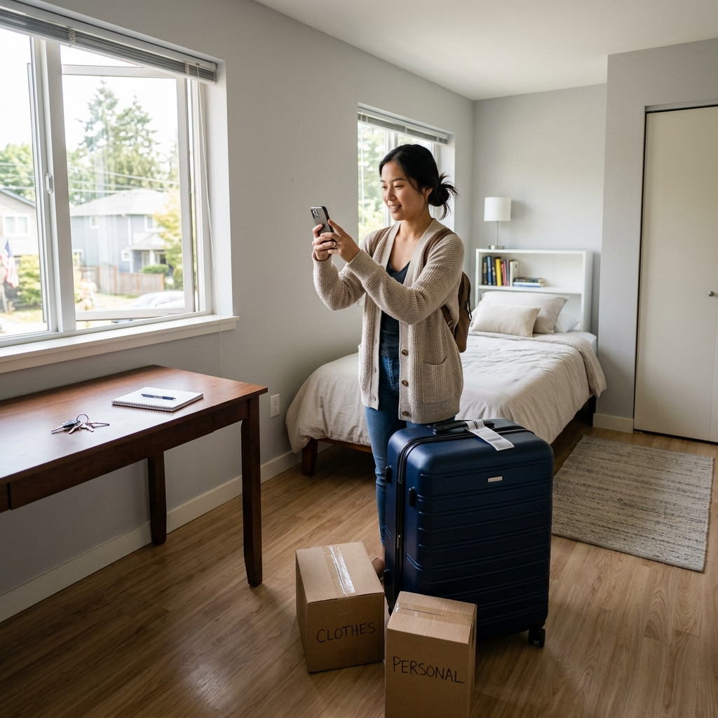 Người Việt dọn vào phòng thuê ở Mỹ và chụp hiện trạng phòng trong ngày đầu