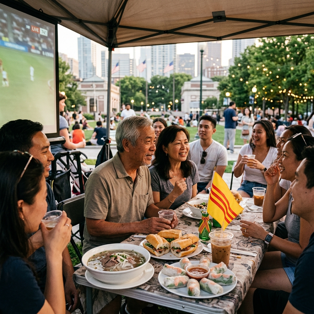 Người Việt ở Mỹ xem World Cup 2026 cùng đồ ăn Việt, cà phê và không khí lễ hội mùa hè